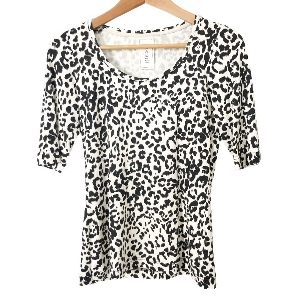 Eva & Claudi Leopard Print Blouse Size Small